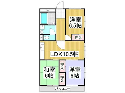 井上ハイツ(3DK/4階)の間取り写真