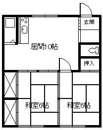 成川マンションC(2LDK/2階)の間取り写真
