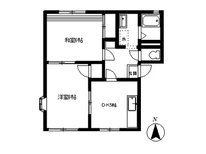 フレグランスA(2K/1階)の間取り写真