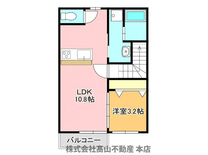 ラフォーレ名残IIIB(1LDK/1階)の間取り写真