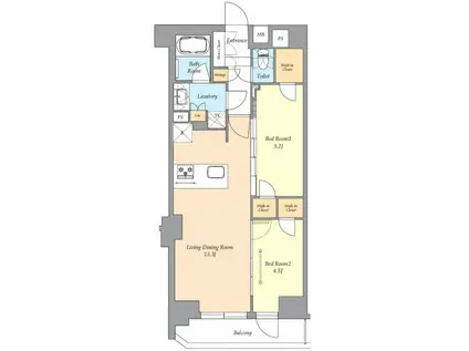 AIFLAT渋谷西原(2LDK/3階)の間取り写真