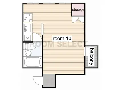 HILL SIDE HALL(ワンルーム/3階)の間取り写真