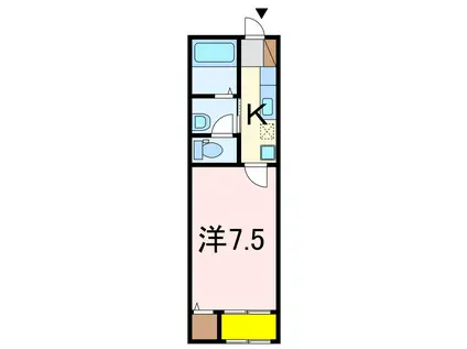 エステートII(1K/1階)の間取り写真