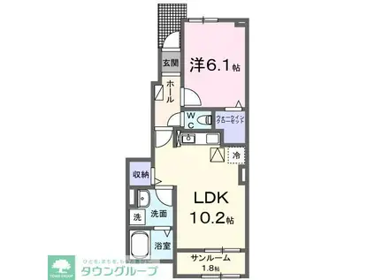 メゾンヒカリ(1LDK/1階)の間取り写真