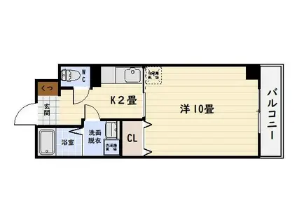 レジデンスFUKU(1K/5階)の間取り写真