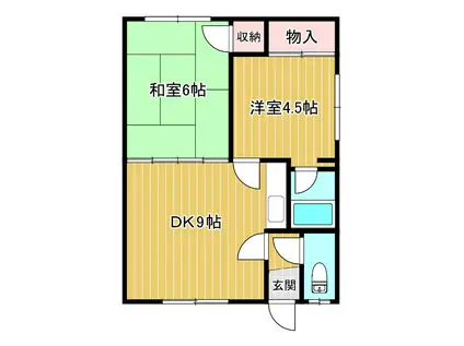 新柏林マンション(2DK/2階)の間取り写真