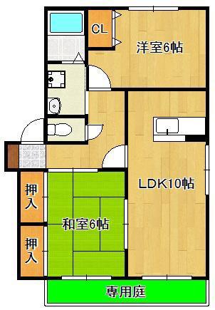 コーポリバ-サイドA棟(2LDK/1階)の間取り写真