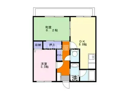 I・Fビル(2DK/2階)の間取り写真