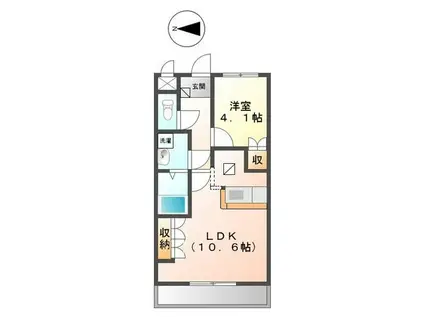 スターライズ(1LDK/1階)の間取り写真