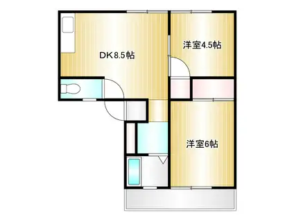 グリーンハイツ(2DK/1階)の間取り写真