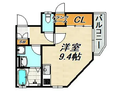 ワコーレヴィアーノ長田(ワンルーム/1階)の間取り写真