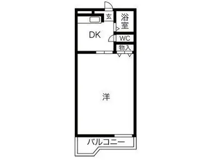 ハイツメモリー(1DK/1階)の間取り写真