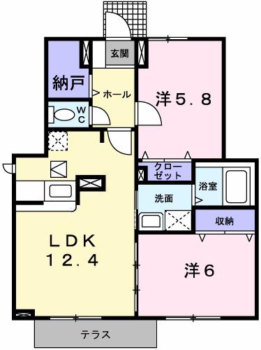 コータ・コート(2LDK/1階)の間取り写真