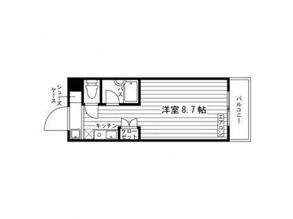 クレストヒルズ向山(1K/3階)の間取り写真