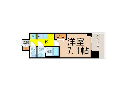 プレサンスTHE栄(1K/13階)の間取り写真