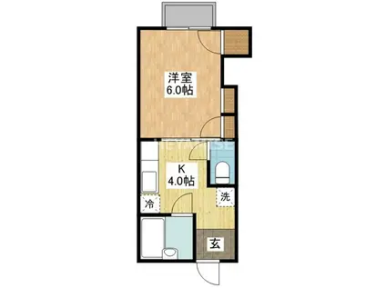 ガーデンハウス片淵(1DK/1階)の間取り写真