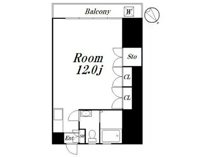 第4野村ビル(ワンルーム/10階)の間取り写真