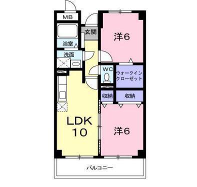 グレイス大久保(2LDK/4階)の間取り写真