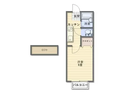 リバティどうがた(1K/2階)の間取り写真
