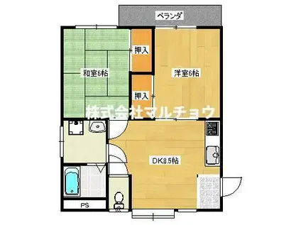 メゾンアット(2DK/3階)の間取り写真