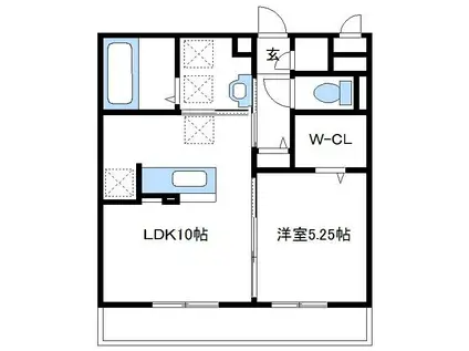 フローラ矢部(1LDK/1階)の間取り写真