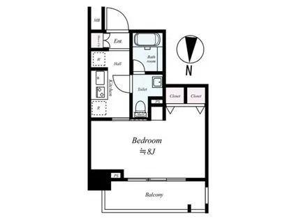 AXAS東京イースト(1K/2階)の間取り写真