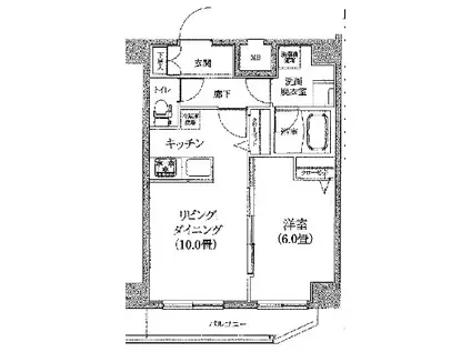 ティモーネ深川リーヴァ(1LDK/6階)の間取り写真