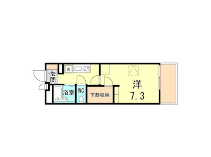 レオパレスMILANISTA(1K/3階)の間取り写真