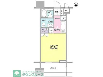 コンフォリア森下(1K/3階)の間取り写真