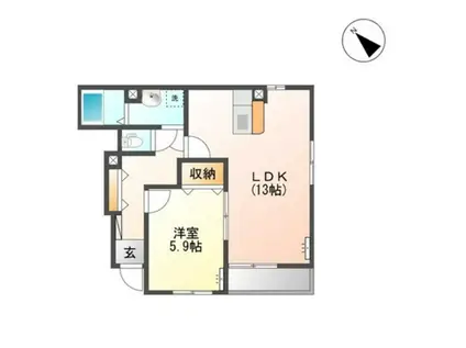 コーポライジン(1LDK/1階)の間取り写真