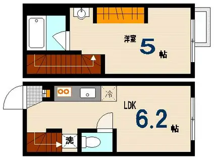 87Gラポール本浦(1LDK/1階)の間取り写真