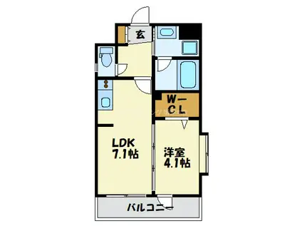 LANDIC S4173(1DK/14階)の間取り写真