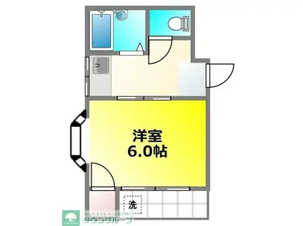 ウエストプラザ(1K/3階)の間取り写真