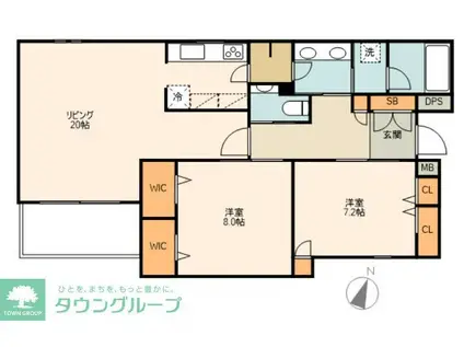 メゾン・ド・パンテュール(2LDK/2階)の間取り写真