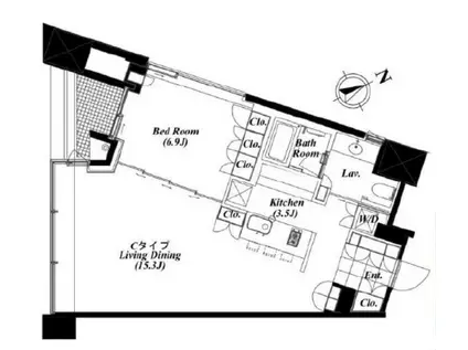 WE WILL八丁堀(1LDK/8階)の間取り写真