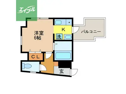 ゴールデンリバ-(1K/2階)の間取り写真