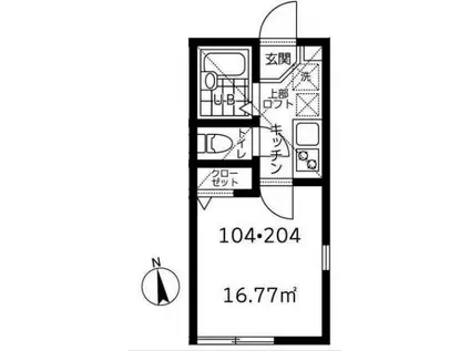 プラナス元久保(1K/2階)の間取り写真