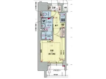 プレサンス丸の内レジデンスII(1K/4階)の間取り写真