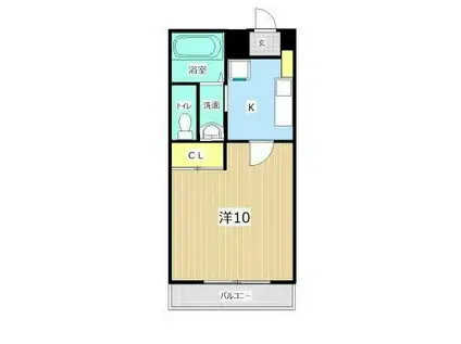 セルジュ水前寺(1K/5階)の間取り写真