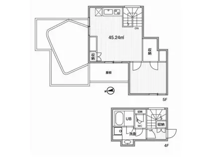 ASTILE市谷柳町(1LDK/4階)の間取り写真