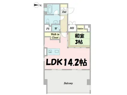 プロシード金山(1LDK/12階)の間取り写真