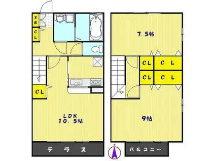 ツインコート ローズコート(2LDK/1階)の間取り写真