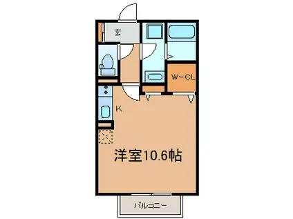 SENTREXかじま台(ワンルーム/2階)の間取り写真