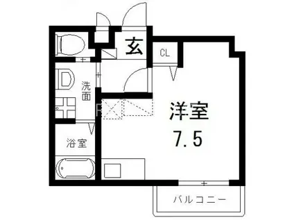 LIVINGLIFE長瀬(ワンルーム/3階)の間取り写真