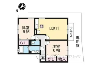 セジュールさくら(2LDK/1階)の間取り写真