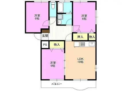 グリーン・エコーズ(3LDK/1階)の間取り写真