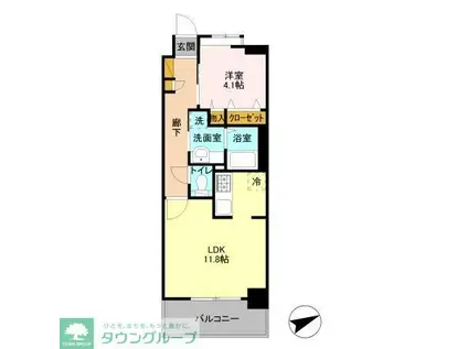 クレアガーデン(1LDK/3階)の間取り写真