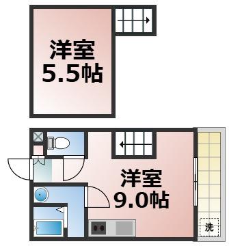 グローリア諏訪(1LDK/6階)の間取り写真
