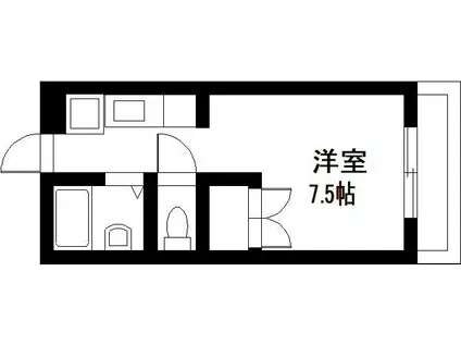 オクトワール宮崎西(ワンルーム/2階)の間取り写真