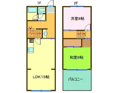 キャッスル尾高(2LDK/1階)の間取り写真